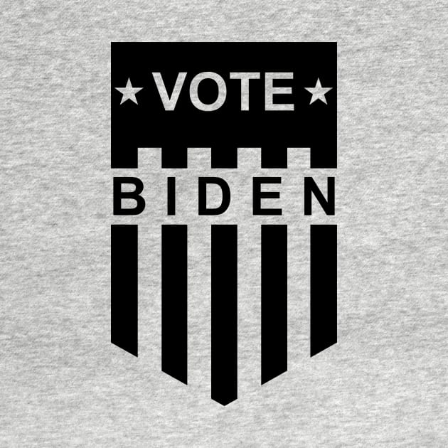 Vote Biden American Flag Shield - White and Black by drunkparrotgraphics